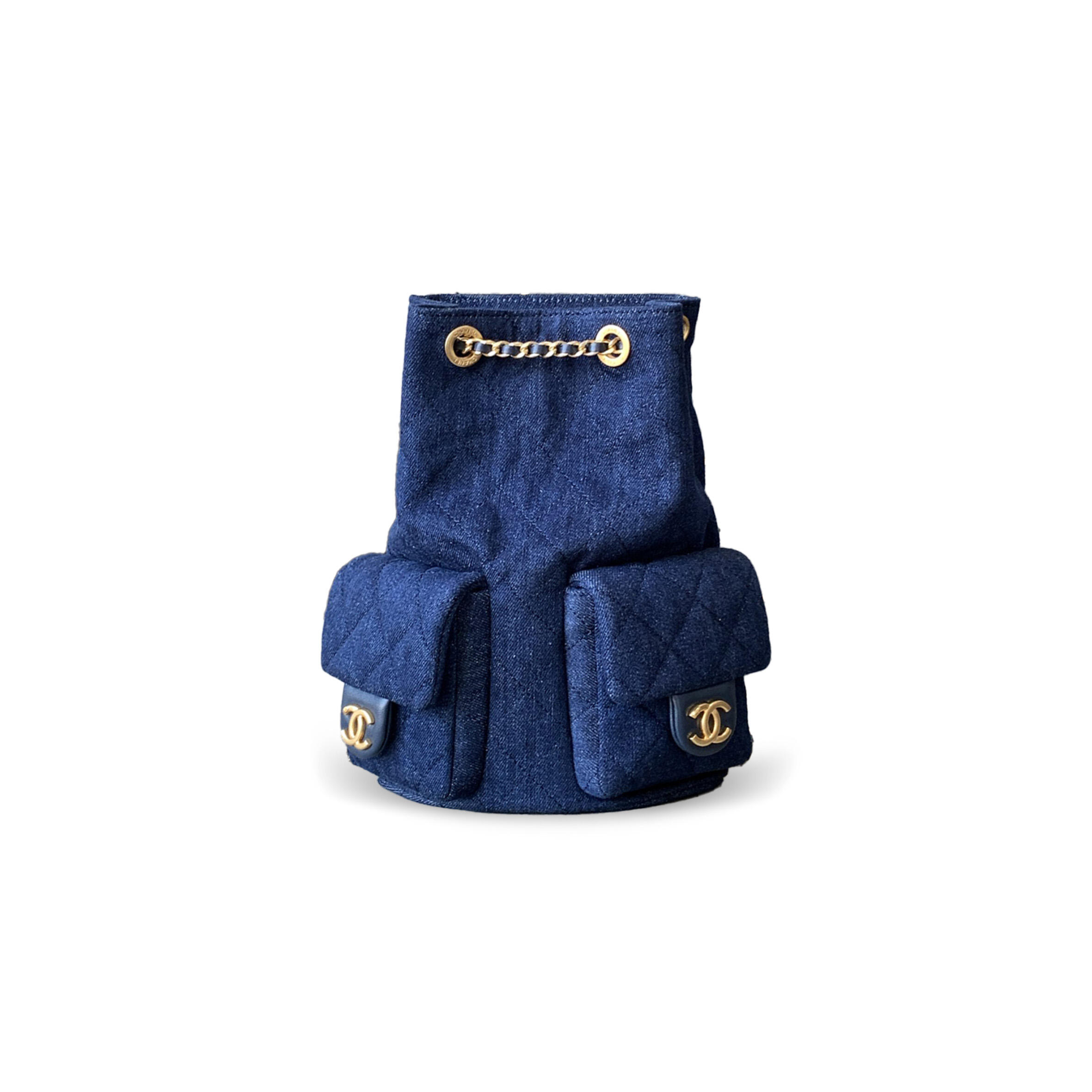 CHANEL DENIM DUMA DRAWSTRING BACKPACK AS5310 (24*18*8cm)